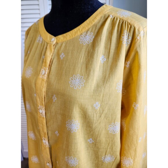 LOFT Yellow Button Top Small Floral - Picture 3 of 13